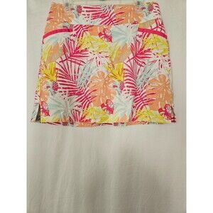 Lady Hagen coral pink palms back‎ zip stretch skort *Sz L*